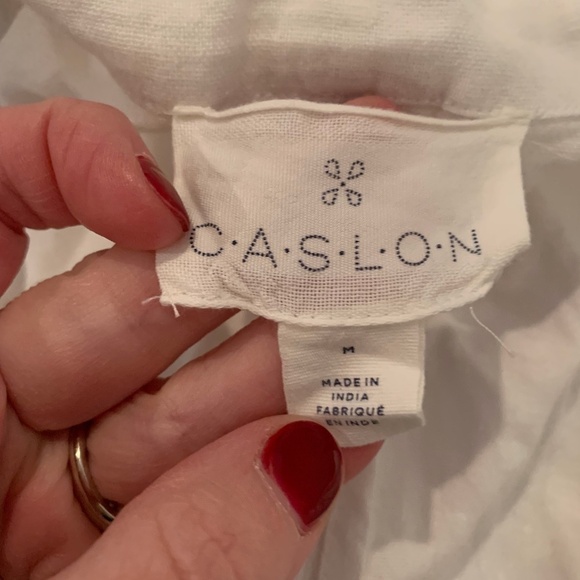 Caslon Open Front Linen Blend Blazer Jacket White Medium NWT - Picture 5 of 8